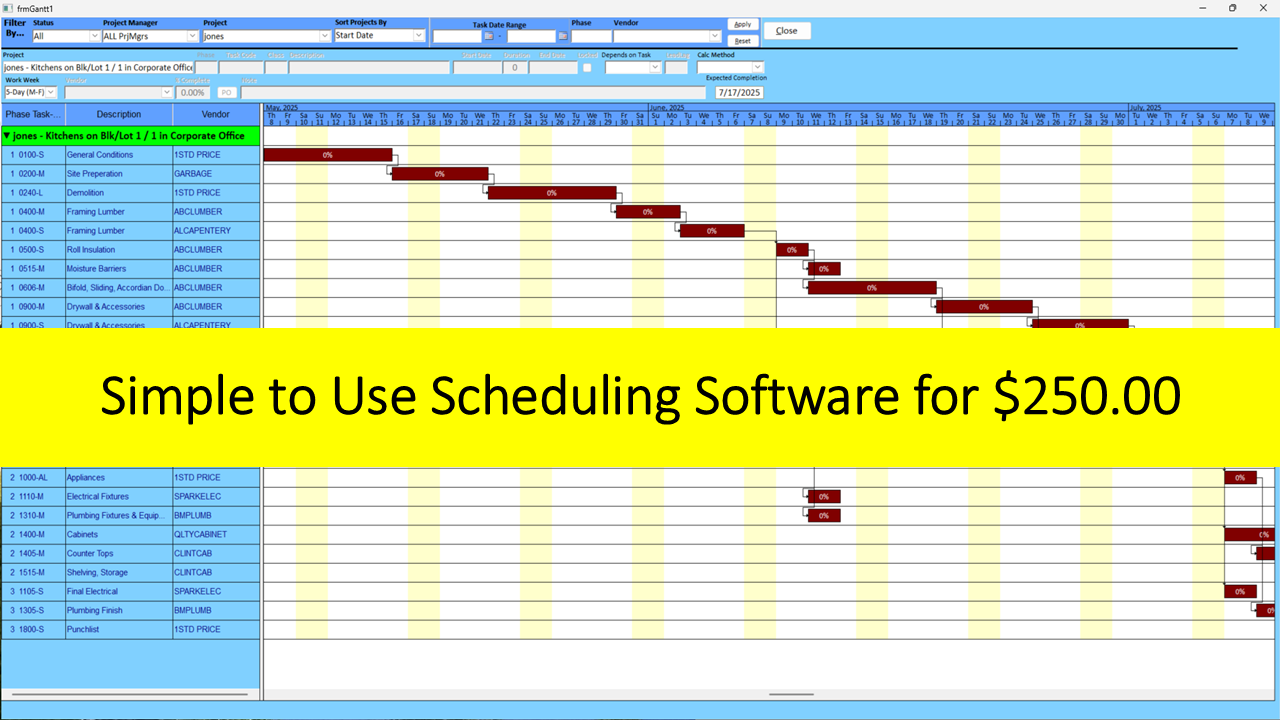 screenshot of Simple Scheduling